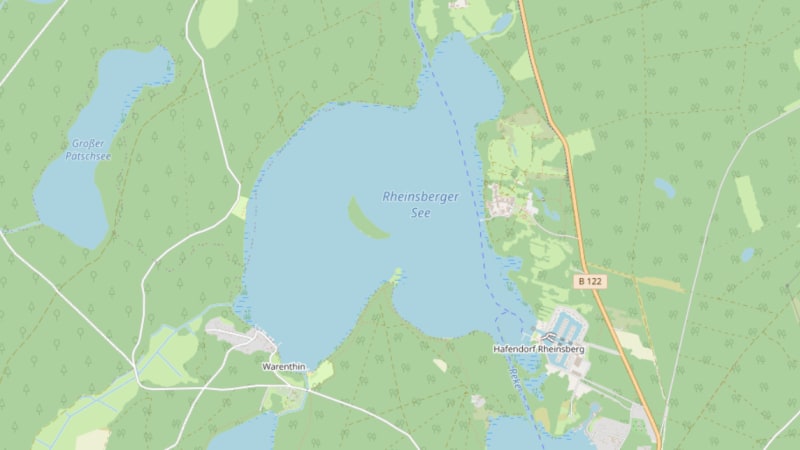 Karte Rheinsberger See (OpenStreetMaps.org)<br>